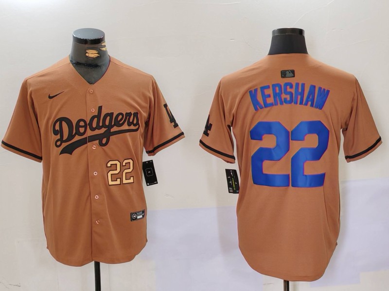 Men Los Angeles Dodgers #22 Kershaw army green joint name 2024 Nike MLB Jersey style 5->los angeles dodgers->MLB Jersey